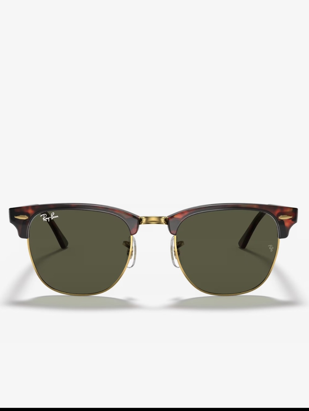 Ray-Ban Clubmaster Sunglasses in Tortoiseshell & Gold with Green Lenses